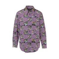 ルイヴィトンヴァージルアブロー 20AW LVリーフシルク長袖シャツ メンズ L LOUIS VUITTON ルイヴィトン 20AW LVリーフ シルク総柄長袖