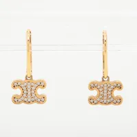 【関税送料込】CELINE トリオンフ ソリテール スパークル ピアス 楽天市場】CELINE セリーヌ Triomphe Sparkle Hoops Earrings