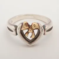 【美品】TIFFANY ハートリボンリング シルバー×ゴールド ハートリボンリング シルバー×ゴールド ヴィンテージ