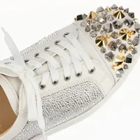 美品 42 クリスチャンルブタン スタッズ デッキシューズ シルバー Christian Louboutin ルブタン 靴 スニーカー LOUISFLAT メンズ