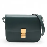 セリーヌ　クラッシクボックス　レザー　ショルダーバッグ CELINE - CELINE クラシックボックス ショルダーバッグ レザー