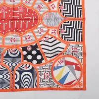 極美品 ★HERMES★ スカーフ カレ90 モザイク24 シルク オレンジ 箱 極美品 ☆HERMES☆ スカーフ カレ90 モザイク24 シルク オレンジ