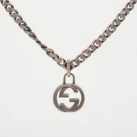 美品✨　グッチ　ネックレス　アラベスク　キー　ダブルG 燻　シルバー　925 GUCCI グッチ ダブルGキー アラベスク ネックレス ag925