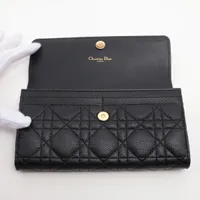 ディオール ディオールカロ レザー 長財布 ブラック A3798896