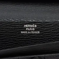 エルメス ベアンスフレ シェブルミゾル 財布 ブラック シルバー
