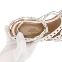 HERMES ホワイトレザーサンダル ヒール23.5 楽天市場】エルメス HERMES オラン サンダル 靴 レザー ヴォー