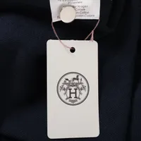 エルメス コットン ポロシャツ M メンズ ネイビー セリエボタン