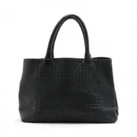 ボッテガ・ヴェネタイントレチャートレザー トートバッグ ブラックラージ イントレチャート トートバッグ| Bottega Veneta