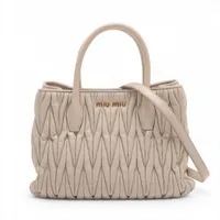 上品可愛い 2way【MiuMiu】アルカディ レザー バッグ レギュラー ミュウ ミュウ アルカディ miumiu ミニ バッグ レディース 2way