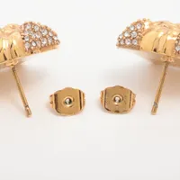 未使用級✨　VERSACE　ピアス　メデューサ　ラインストーン　ロゴ　614 VERSACE ピアス ベルサーチ ヴェルサーチェ メドゥーサ ロゴ