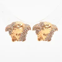 VERSACE ヴェルサーチェ ラインストーン ピアス メデューサ 関税込】大人気○VERSACE ヴェルサーチェ○メデューサ ピアス