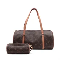 ルイヴィトン 旧パピヨン26 ミニポーチ付 ハンドバッグ モノグラム 2点セット ルイ・ヴィトン LOUIS VUITTON ハンドバッグ パピヨン26