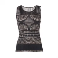 プリーツプリーズPLEATS PLEASE 超音波カッティングタンクトップ 黒3 【レディース】 PLEATS PLEASE プリーツプリーズ 長袖カットソー 良好 サイズ:4