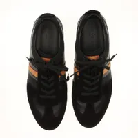美品✨ ヴィトン 03年 レザー スニーカー 36 1/2 ブラック スエード LOUIS VUITTON ルイ・ヴィトン FD0026 モノグラム スエード