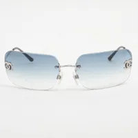 CHANEL サングラス リムレス 4017-D ココマーク ラインストーン 銀 CHANEL サングラス リムレス 4017-D ココマーク ラインストーン 銀