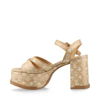 【日本未入荷カラーあり】LV サークルアクセサリー マヤサンダル ヴィトン マヤライン 25年 ラフィア サンダル 36 レディース