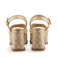 【日本未入荷カラーあり】LV サークルアクセサリー マヤサンダル ヴィトン マヤライン 25年 ラフィア サンダル 36 レディース