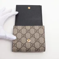 グッチ GGマーモント PVCレザー財布 GUCCI グッチ GGマーモント 二つ折り財布 598587 ブラック