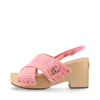 【CHANEL】ピンクが可愛い◎ 25P アンクルストラップサンダル CHANEL 未使用品△CHANEL シャネル 24P G45594 ココマークライン