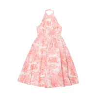 希少品✨　クリスチャンディオール　ジャガード　フレア　ワンピース　ラメ　ピンク Dior - ディオール 総柄 ジップアップ 半袖 パーカー ワンピース