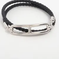 【新品】エルメス　ルリ　ブレスレット T2 ブラック　黒 HERMES エルメス レザーブレスレット ルリ ドゥブルトゥール