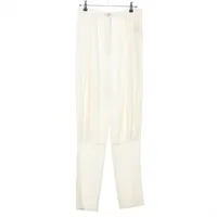 ☆エレガント×シンプル☆ CHANEL パンツ エクリュ シルク シャネル ココボタン 21年 シルク パンツ 36 レディース
