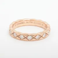 シャネル　リング　マトラッセ　ココクラッシュ　3P ダイヤ　PT950 6号 シャネル リング マトラッセ ココクラッシュ 3P ダイヤ PT950 6