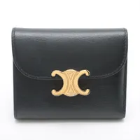 CELINE トリオン　財布 CELINE トリオンフ シャイニーカーフスキン コンパクト財布