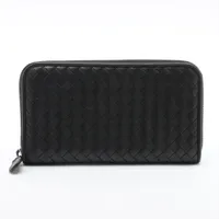 ボッテガヴェネタ マキシイントレチャート レザー 財布 ブラック