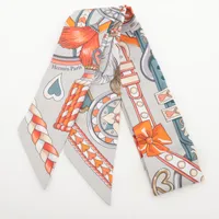 【希少品】HERMES ツイリー大統領の馬具 オレンジ エルメス ツイリー HARNAIS DES PRESIDENTS 大統領の馬具