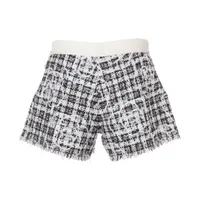 本物 シャネルショットパンツ ツイード ショート パンツ - コットン & シルク ツイード、ピンク