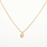 アガット ダイヤ ネックレス K10(YG) 0.9g 0.01 XB028697｜中古
