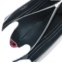 カミーユフォルネ クロコxレザー ラウンドジップウォレット ブラックx
