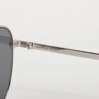 ボッテガヴェネタ サングラス グレー メタル SILVER / GREYグレイズ メタル パイロットサングラス| Bottega