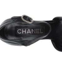 本物良品■シャネル■ココマークリボン パンプス/ブラックレザー/イタリア製/35 美品】CHANEL シャネル パンプス リボン ココマーク レザー