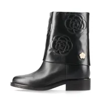 CHANEL カメリア パテント ロング ブーツ エナメル レザー Dior CHANEL カメリア パテント ロング ブーツ エナメル レザー Dior