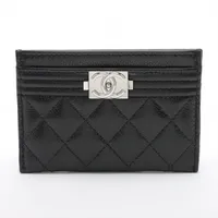 シャネル ボーイシャネル キャビアスキン カードケース ブラック