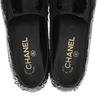 CHANEL シャネル ココマーク スパンコール ローファー 38 ブラック シャネル ココマーク スパンコール ローファー 38 レディース ブラック