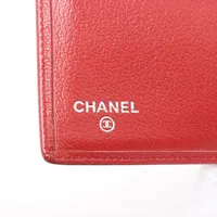 シャネル カメリア レザー 財布 レッド シルバー金具 15番台