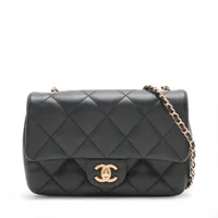 ハートチャームがキュート♪ CHANEL フラップ ミニバック ラム シャネル ミニマトラッセ ラムスキン シングルフラップ シングル