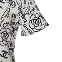 シャネル パールボタン カメリアココマーク総柄 シルク100% キュロットパンツ CHANEL - □新同□ シャネル スカーフ ココ マーク カメリア