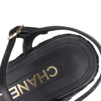 美品 CHANEL ウエッジ エナメル サンダル 36C 22.5 23 美品 CHANEL ウエッジ エナメル サンダル 36C 22.5 23