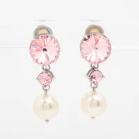 クリスチャンディオールイヤリングカラーストーンラインストーンイヤリング 極美品❗ クリスチャンディオール Diorロゴ イヤリング(両耳用) ライン