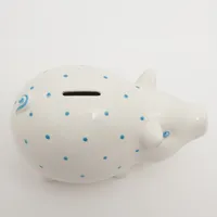 ティファニー ピギーバンク 貯金箱 陶器 ホワイト×ブルー A3807534