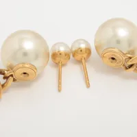 DIOR TRIBALES ピアス 片耳用 ゴールド パール Dior - DIOR Tribales ピアス 片耳 レジンパール クリスタル