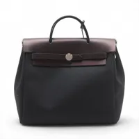エルメス エールバッグアドPM トワルオフィシエxレザー ブラック シルバー金具 □H:2004年