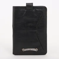 【新品】Chrome Hearts ブラックレザー パスポートケース CHROME HEARTS 新品 クロムハーツ /THE WAY I WALK /ブラック