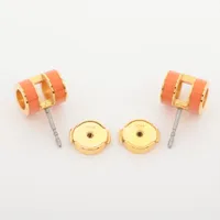エルメス　ピアス　ポップＨピアス オレンジ　ゴールド エルメス ポップH ピアス(両耳用) GP ゴールド×オレンジ