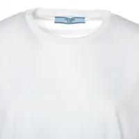 PRADA◆Tシャツ/L/コットン/ホワイト/DNA604// Prada logo-embossed Cotton T-shirt | White | FARFETCH