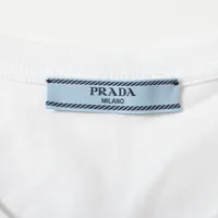 PRADA◆Tシャツ/L/コットン/ホワイト/DNA604// Prada logo-embossed Cotton T-shirt | White | FARFETCH